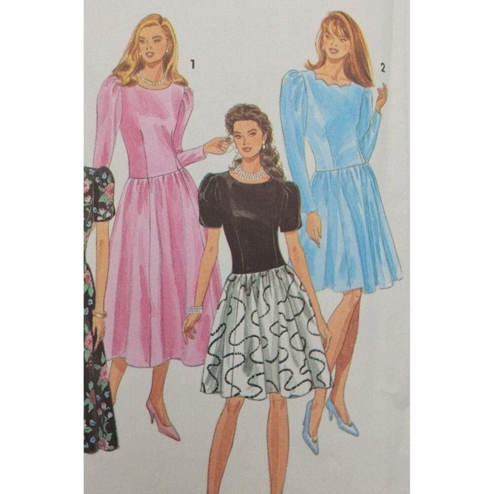 Vintage 90s Simplicity Pattern 8178 Misses Petite Dress in 2 Lengths Sz 6-10
